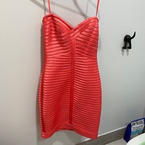BCBG Strapless Salmon Dress